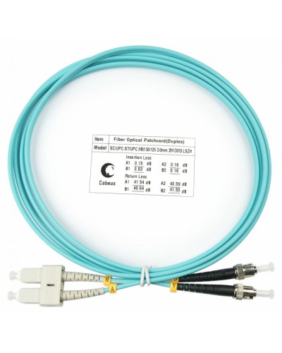 Шнур оптический duplex SC-ST 50/125 mm OM3 2м LSZH Cabeus FOP-50-SC-ST-2m в Уссурийске Патч-корды и пигтейлы Pintop.ru