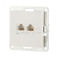 Розетка компьютерная двойная 2хRJ-45 кат.5е с накладкой (белый) LK80 Экопласт (846204-1)