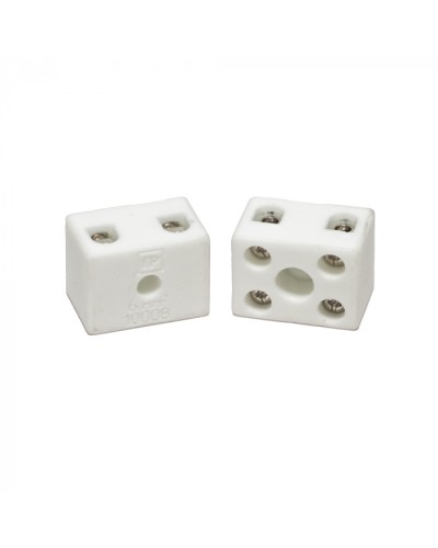 Клемма керамическая латунь 6 мм² 2 пары контактов с крепежным отверстием (5 шт/уп) Промрукав (PR08.7163) в Уссурийске Аксессуары для кабель-канала Pintop.ru