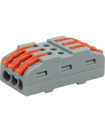 Клемма соединительная многоразовая проходная 3 полюса, серая (25 шт./уп.) REXANT (07-6263-3) в Уссурийске Монтажные материалы Pintop.ru