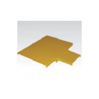 Крышка горизонтального отвода с лотка 240 мм на лоток 120 мм, желтая LANMASTER LAN-OT240-HT120C