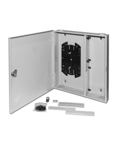 Бокс оптический универсальный настенный, от 8 до 32 портов (SC, duplex LC, ST, FC) Hyperline FO-WBX-4xSLT-W140H42-32UN-GY в Уссурийске Кросс оптический Pintop.ru