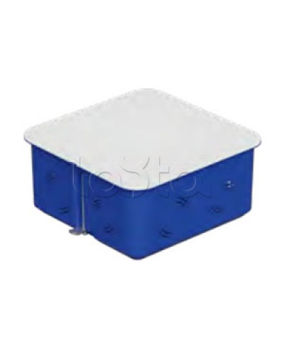 Коробка распред с крышкойдля г/к 100x100х50мм с металл. лапками, синий IP30 (1шт) Экопласт (44667-1) в Уссурийске Распределительные коробки Pintop.ru