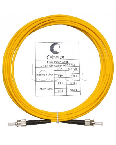 Шнур оптический simplex ST-ST 9/125 sm 7м LSZH Cabeus FOP(s)-9-ST-ST-7m в Уссурийске Патч-корды оптические Pintop.ru