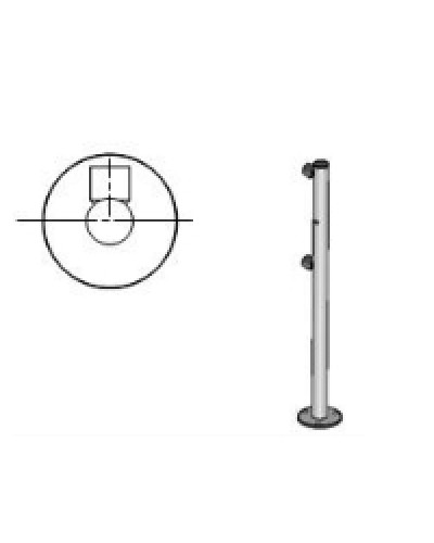 Стойка ограждения с отверстием под фиксатор 2 муфты L-образная, Oxgard Стойка ограждения с отверстием под фиксатор L-образная, 2 муфты слева (ВЗР 1996.09.52) в Уссурийске Ограждения Pintop.ru