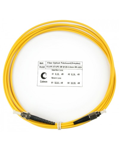 Шнур оптический simplex FC-ST 9/125 sm 3м LSZH Cabeus FOP(s)-9-FC-ST-3m в Уссурийске Патч-корды оптические Pintop.ru
