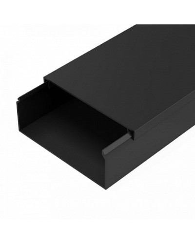 Кабель-канал черный 2-й замок в п/э 100х40 мм (8 м/уп) Промрукав (PR03.0221) в Уссурийске Огнестойкие кабельные линии Pintop.ru