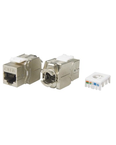 Вставка Keystone Jack RJ-45(8P8C) Hyperline KJ8-8P8C-C6-180-TLS-SH-F-WH в Уссурийске Модули Keystone Pintop.ru