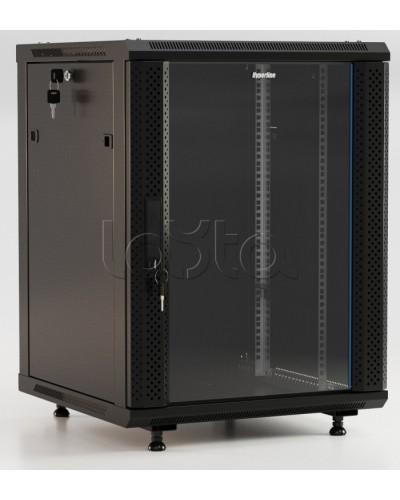Шкаф настенный Hyperline TWB-FC-1566-GP-RAL9004 в Уссурийске Шкафы, щиты, боксы, компоненты СКС Pintop.ru