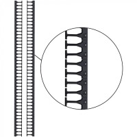 Кабельная гребенка 42U с пальцами глубиной 169 мм, 2 шт. в компл., черная LANMASTER (LAN-DC-CB-42Ux8-PF/L)
