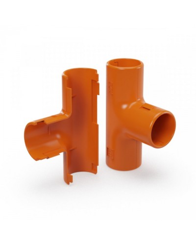 Тройник разборный оранжевый d25 мм (30шт/300шт уп/кор) Промрукав (PR13.1160) в Уссурийске Повороты, муфты, тройники Pintop.ru