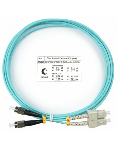 Шнур оптический duplex SC-FC 50/125 mm OM3 1,5м LSZH Cabeus FOP-50-SC-FC-1,5m в Уссурийске Патч-корды и пигтейлы Pintop.ru