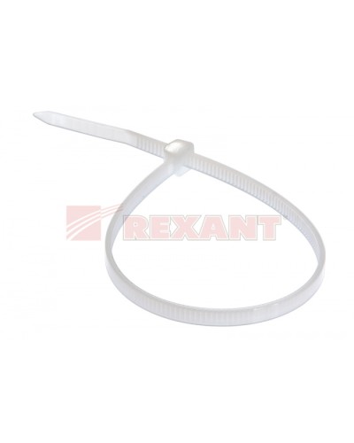 Хомут-стяжка нейлоновый 3х200 мм белый (100шт/уп) REXANT 07-0200-4 в Уссурийске Стяжки-хомуты Pintop.ru