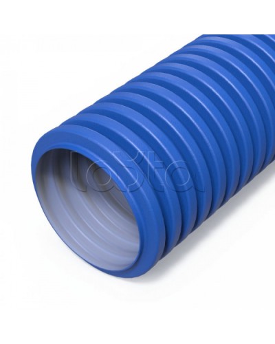 Труба гофрированная двустенная ПНД гибкая вентиляционная голубая (RAL 5012) d90 мм (50м/уп) Промрукав (PR15.0282) в Уссурийске Труба гофрированная Pintop.ru