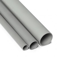 Труба гладкая самозатухающая ПВХ д.50 мм (3м) цвет серый ПожТехКабель 712-006