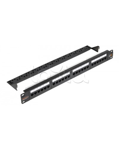 Патч-панель 1U 24 порта RJ45 NIKOMAX (NMC-RP24UE2-1U-BK) в Уссурийске Патч панель Pintop.ru
