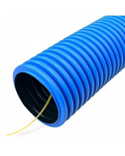 Труба гофрированная двустенная ПНД гибкая тип 750 (SN16) с/з синяя д110 (50м/уп) Промрукав (PR15.0054) в Уссурийске Труба гофрированная Pintop.ru