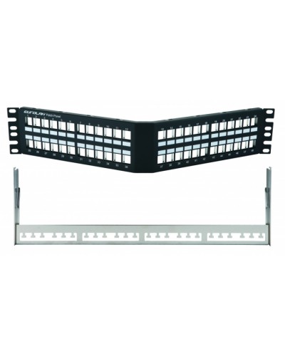 Коммутационная угловая панель 19” наборная, FTP, 2U, 48 портов, черный Eurolan (27A-00-48BL) в Уссурийске Патч-панели Pintop.ru