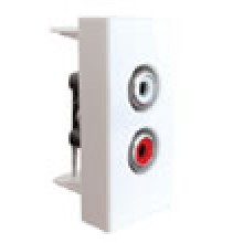 Аудио розетка Экопласт RCA разъем, (2 коннектора RCA аудио), 45х22,5, LK45