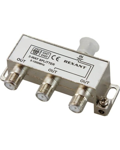 Делитель антенный, (3 TV), 5-1000 МГц REXANT 06-0041-C в Уссурийске Системы видеонаблюдения Pintop.ru