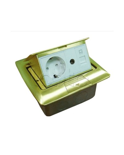 Люк встраиваемый на 1,5 модуля (45х45 мм) с коробкой, латунь, IP44 Экопласт 70023 в Уссурийске Системы лючков и колонн Pintop.ru