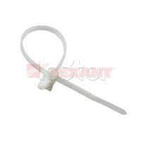 Хомут-стяжка нейлоновый, с крепежным пистоном 4.8х190 мм белый (100шт/уп) REXANT 07-0197