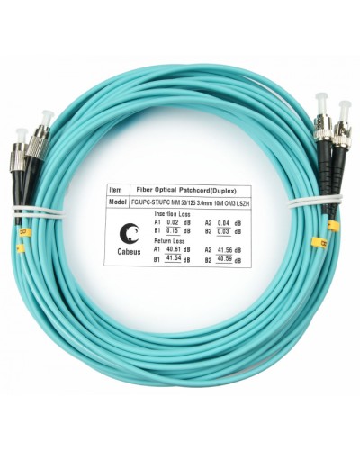 Шнур оптический duplex FC-ST 50/125 mm OM3 10м LSZH Cabeus FOP-50-FC-ST-10m в Уссурийске Патч-корды и пигтейлы Pintop.ru