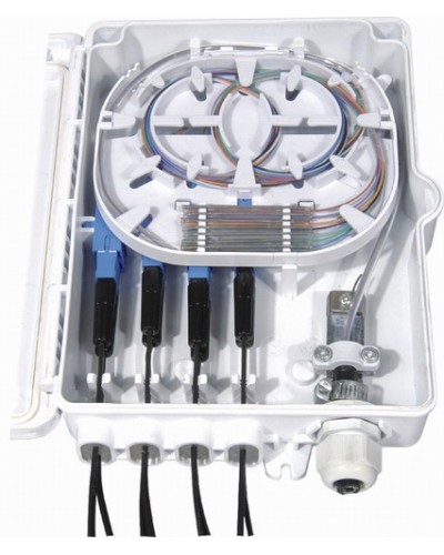 Бокс оптический настенный, 8 портов (SC, duplex LC), без пигтейлов и проходных адаптеров Hyperline FO-WBI-8A-GY в Уссурийске Кросс оптический Pintop.ru