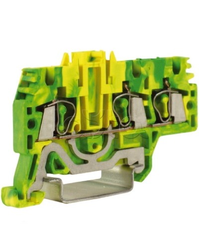 Зажим для заземления, 1 ввод/2 вывода, 2,5 кв.мм желто-зеленый DKC ZHT510 в Уссурийске Держатели, клипсы, скобы Pintop.ru