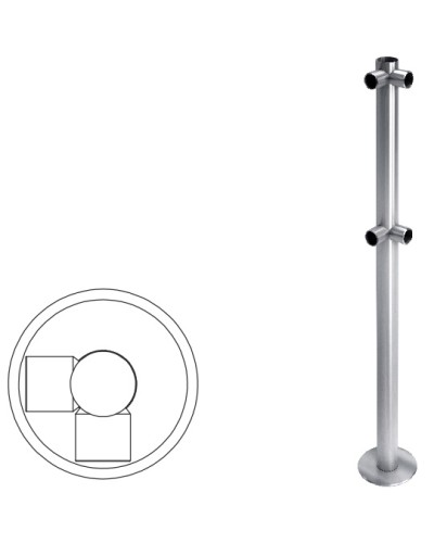 Стойка ограждения L-образная (антик серебро) Oxgard в Уссурийске Ограждения Pintop.ru