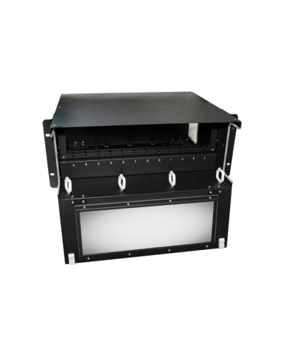 Патч-панель 19” универсальная Hyperline FO-19BX-4U-F2-12xSLT-W120H32-EMP в Уссурийске Кросс оптический Pintop.ru