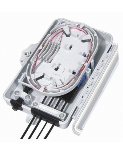 Бокс оптический настенный, 4 порта (SC, duplex LC), без пигтейлов и проходных адаптеров Hyperline FO-WBI-4A-GY в Уссурийске Кросс оптический Pintop.ru