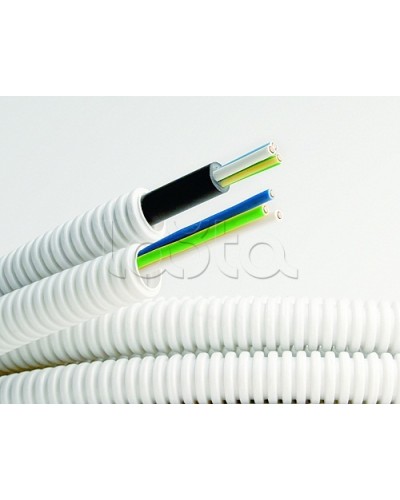 Электротруба ПВХ гибкая гофр. д.20мм, цвет серый, с кабелем ВВГнг(А)-LS 3х2,5мм² РЭК ГОСТ+, 100м DKC 9S920100 в Уссурийске Труба гофрированная Pintop.ru