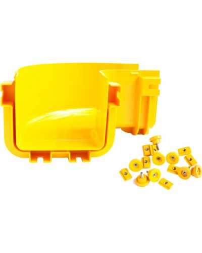 Горизонтальный поворот 90° оптического лотка 360 мм, желтый LANMASTER (LAN-OT360-HC90/NC) в Уссурийске Аксессуары для лотков Pintop.ru