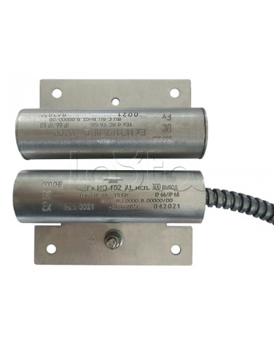 Извещатель охранный точечный магнитоконтактный взрывозащищённый Магнито-контакт Ех ИО102 Al исп.300 вывод с магнитом М-200 1Ex d IIC T6 Gb (кабель 2х0,75) в Уссурийске Извещатели охранные (Ex) Pintop.ru