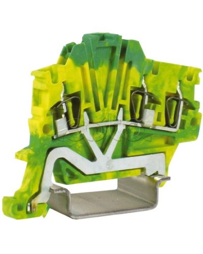 Зажим для заземления, 1 ввод/2 вывода, 1,5 кв.мм желто-зеленый DKC ZHT410 в Уссурийске Держатели, клипсы, скобы Pintop.ru