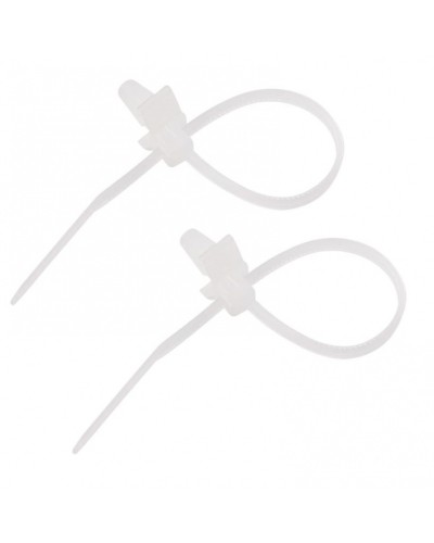 Хомут-стяжка нейлоновый, с крепежным пистоном 2.5х100 мм белый (100шт/уп) REXANT 07-0107 в Уссурийске Стяжки-хомуты Pintop.ru