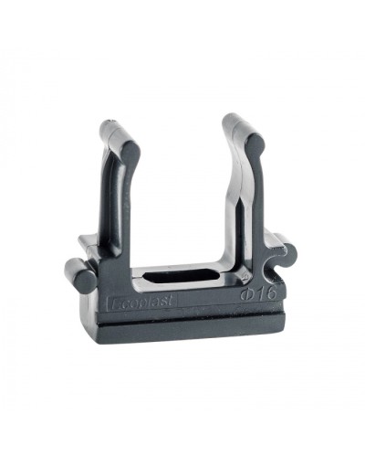 CF16G Держатель (клипса), без галогена, для труб D16мм, цвет чёрный (50шт)Экопласт (41716-50HF-BL) в Уссурийске Держатели, клипсы, скобы Pintop.ru