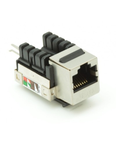 Модуль-вставка типа Keystone, Кат.5e (Класс D), 100МГц, RJ45/8P8C, 110/KRONE, T568A/B, экранированный, металлик, уп-ка 10шт. NETLAN EC-UKJ-SD2-MT-10 в Уссурийске Коннекторы Pintop.ru