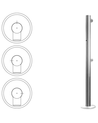 Стойка ограждения односторонняя с отверстием под фиксатор слева (антик серебро) Oxgard в Уссурийске Ограждения Pintop.ru