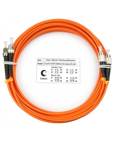 Шнур оптический duplex FC-ST 62,5/125 mm 25м LSZH Cabeus FOP-62-FC-ST-25m в Уссурийске Патч-корды оптические Pintop.ru