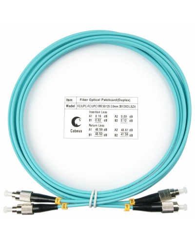 Шнур оптический duplex FC-FC 50/125 mm OM3 3м LSZH Cabeus FOP-50-FC-FC-3m в Уссурийске Патч-корды и пигтейлы Pintop.ru