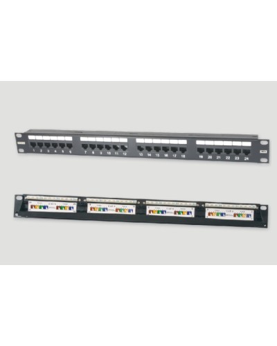 Патч-панель 19, 1U, 24xRJ45 категория 6 Eurolan (27B-U6-24BL) в Уссурийске Патч панель Pintop.ru