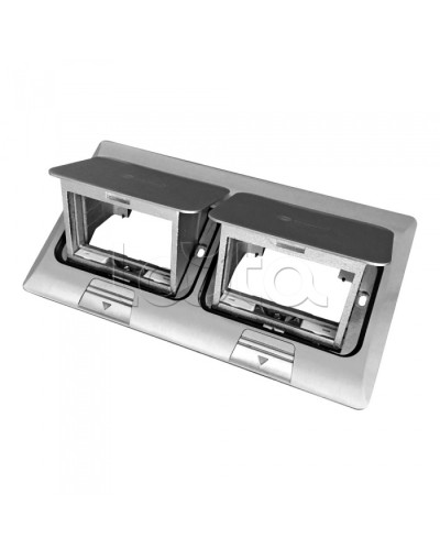 Люк в пол на 2x2 поста (45х45мм) в комплекте с коробкой и суппортом, сталь Экопласт (70027) в Уссурийске Системы лючков и колонн Pintop.ru