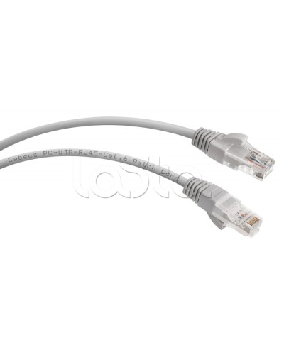 Патч-корд UTP, категория 6, 10 м, неэкранированный, серый Cabeus PC-UTP-RJ45-Cat.6-10m в Уссурийске Патчкорды (медные) Pintop.ru