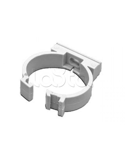 Держатель с защелкой для гофрированной или жесткой гладкой трубы D20 мм Экопласт 41620 в Уссурийске Держатели, клипсы, скобы Pintop.ru