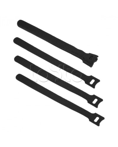 Хомут для кабеля, липучка с мягкой застежкой, 180x14 мм, черный (10 шт.) Cabeus CLAMP-180-BK в Уссурийске Стяжки-хомуты Pintop.ru