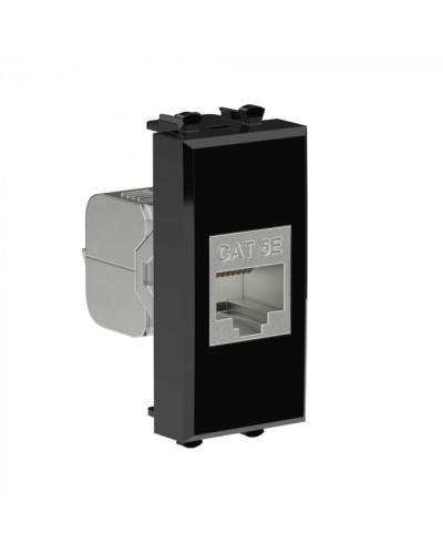 Avanti Компьютерная розетка RJ-45 без шторки модульная, кат.5е экран., Черный квадрат 1модуль DKC (4402761) в Уссурийске Коннекторы Pintop.ru