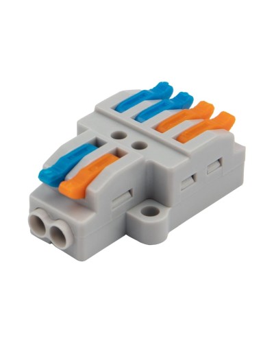 Разветвительная клемма СМК 2x2 2 полюса с монтажной площадкой 1 ввод 2 вывода (5 шт/уп) Rexant (07-5235-05) в Уссурийске Клеммные колодки Pintop.ru