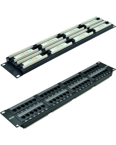 Панель коммутационная 19, 2U, 48 портов,Кат.5e NETLAN EC-URP-48-UD2 в Уссурийске Патч панель Pintop.ru